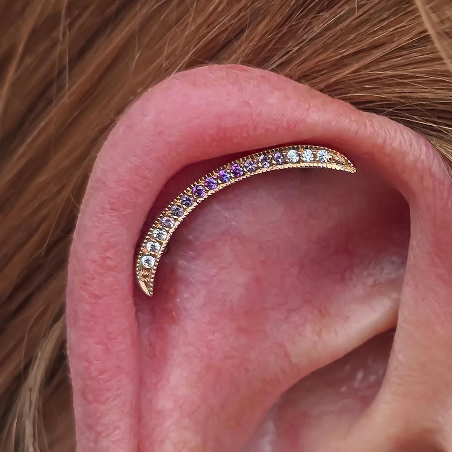 14g Threaded Cumulus Curve Purple Ombre