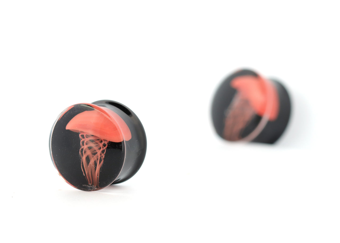 7/8" Double Flare Peach Jellyfish Plugs