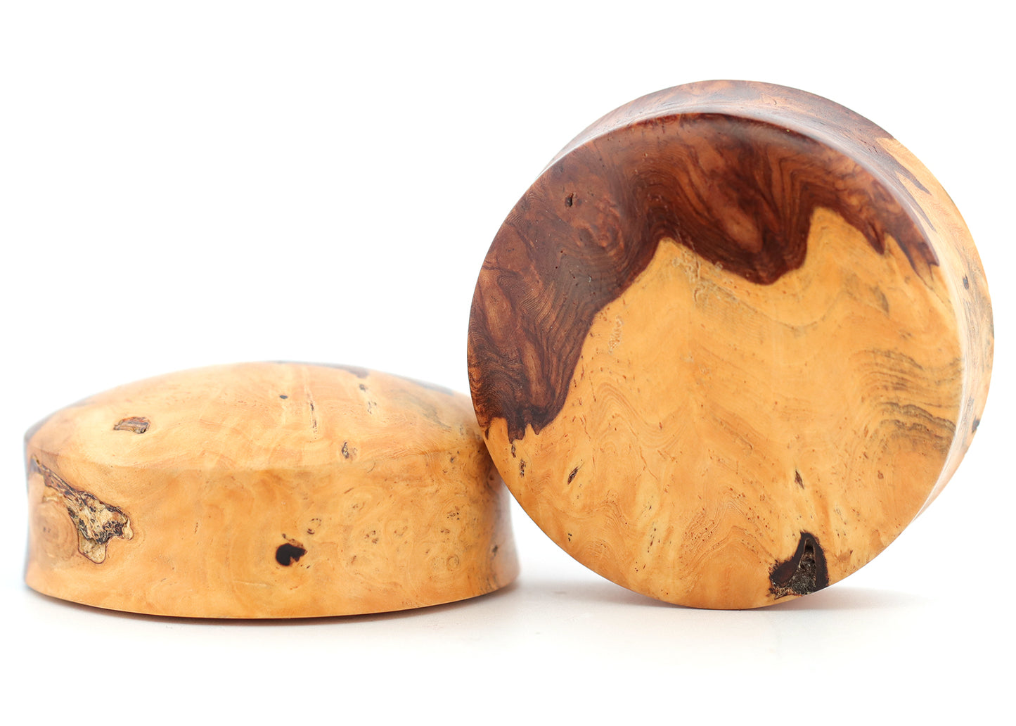 1"+ 3/4 Double Flare Amboyna Burl Plugs