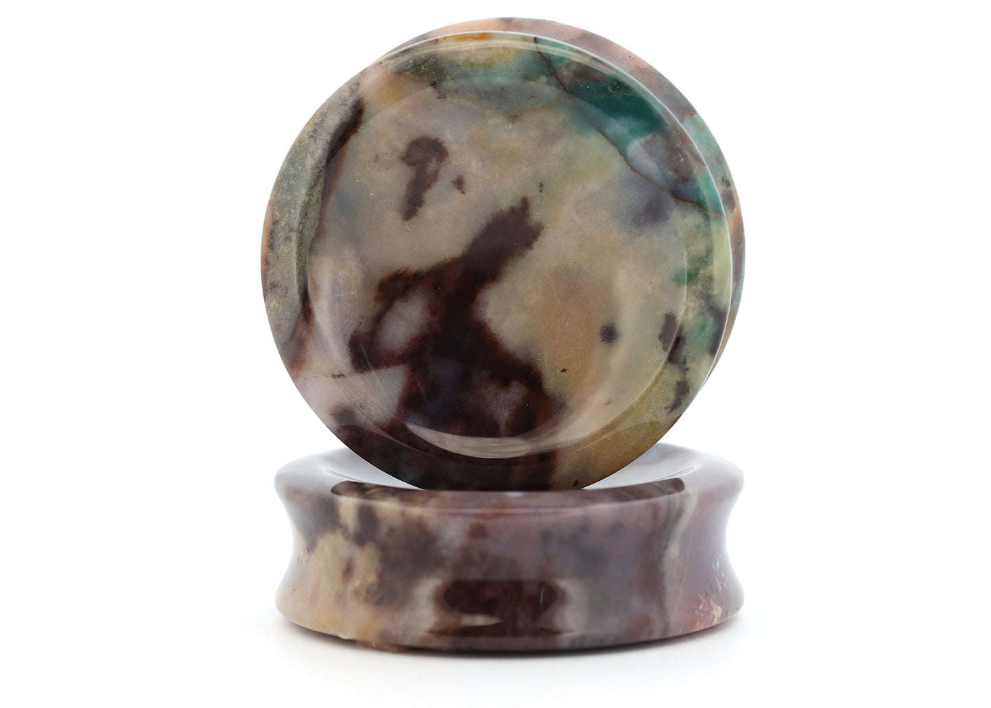 1"+ 3/4 Double Flare Chinese Agate Plugs