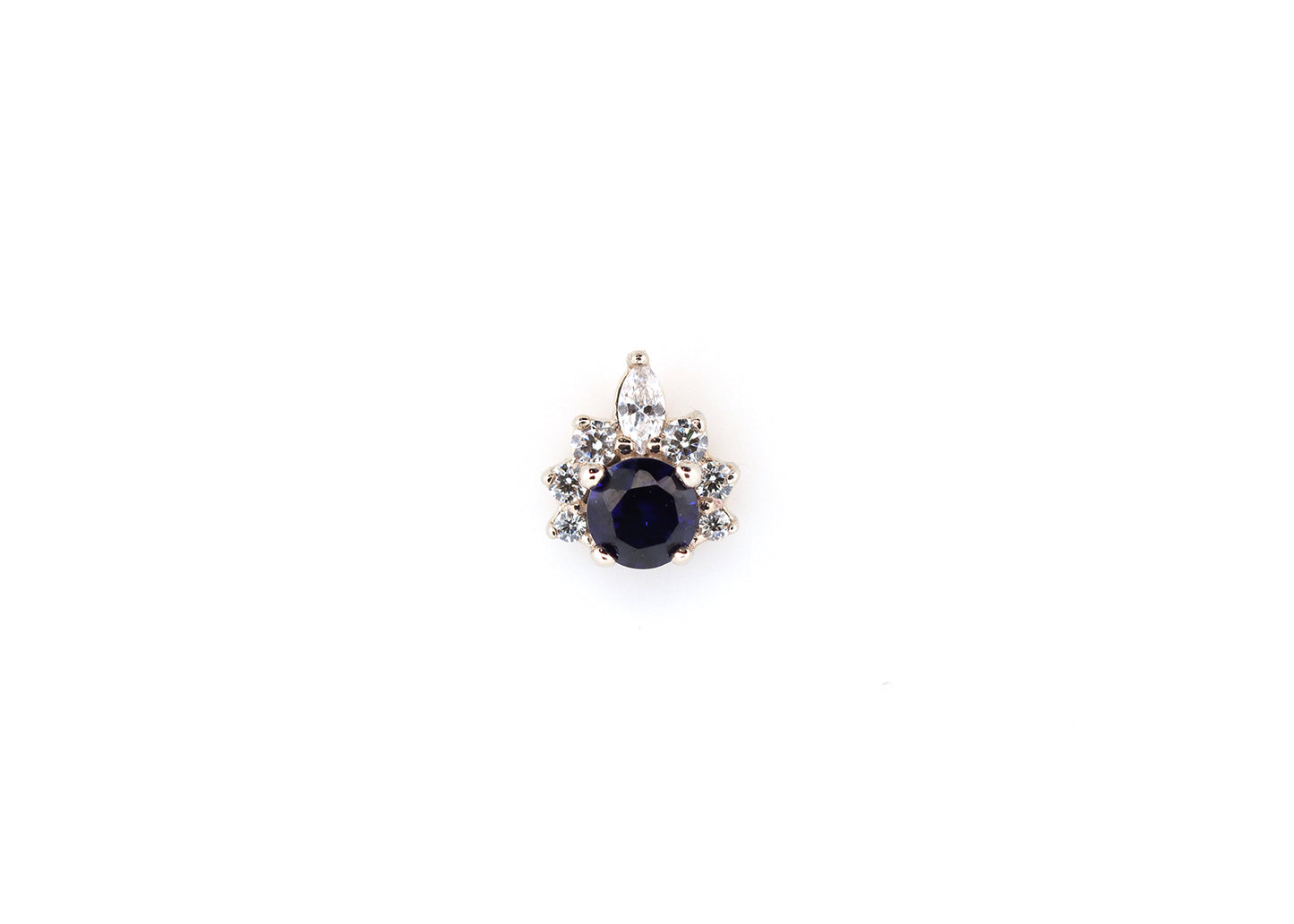 18g Threadless Adelina Sapphire w/ Cubic Zirconia