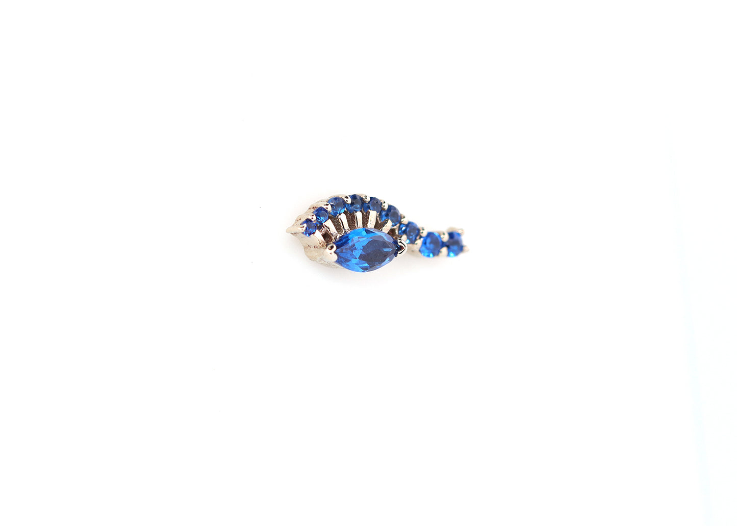 18g Threadless Ninsi Blue Sapphire Cubic Zirconia
