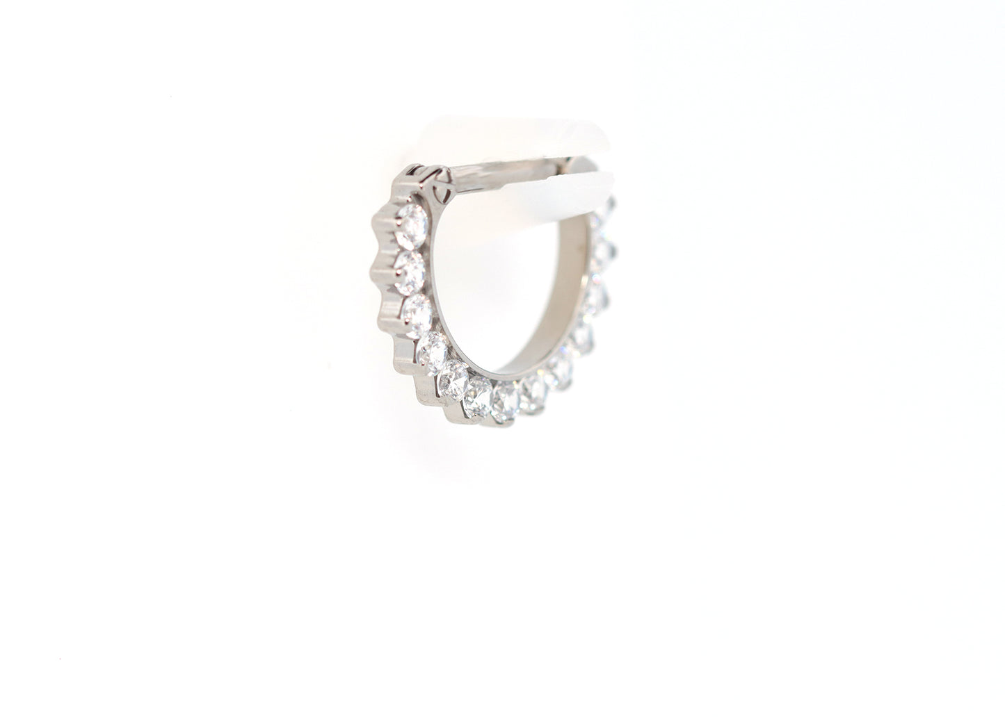 Titanium 16g 13 Stone Cubic Zirconia Clicker