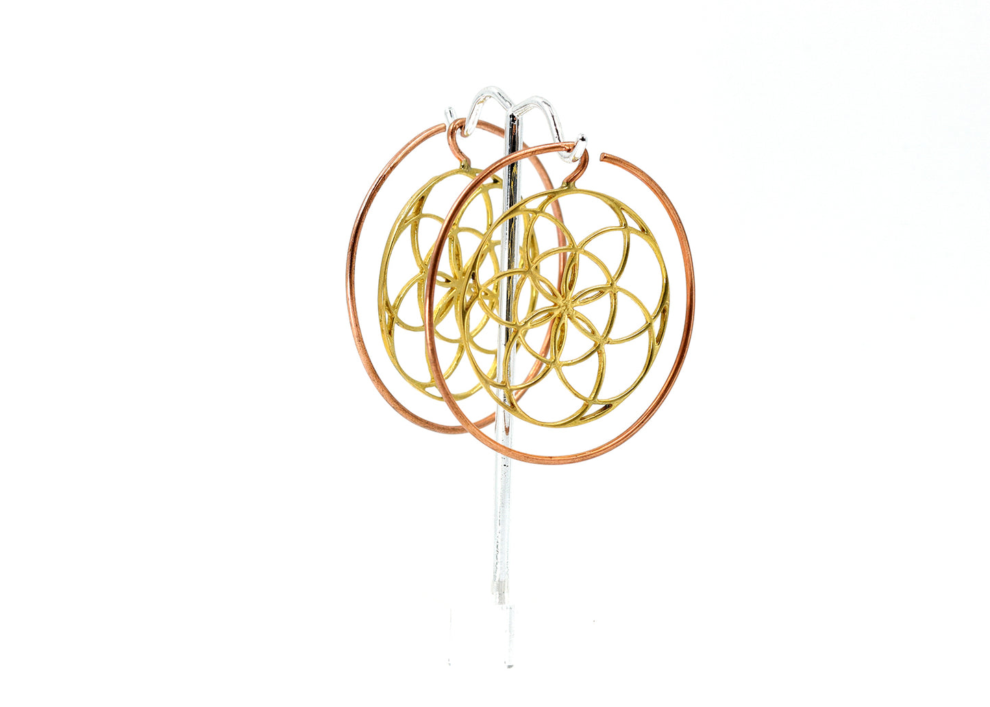 14g Brass & Copper Mandala Earrings