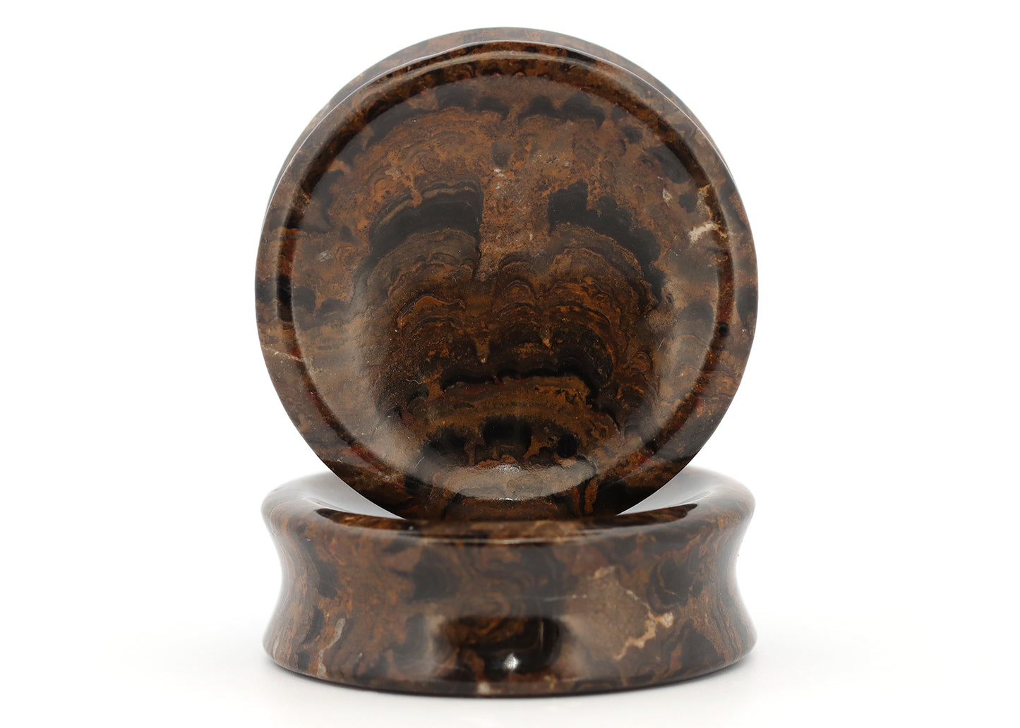 1"+ 5/8 Double Flare Turtle Stone Plugs