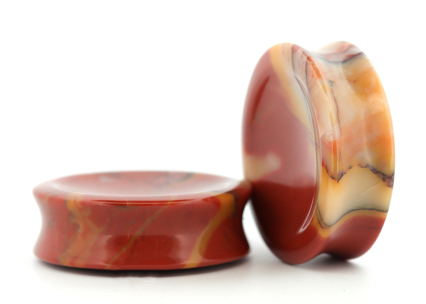 1"+ 5/8 Double Flare Mookaite Plugs