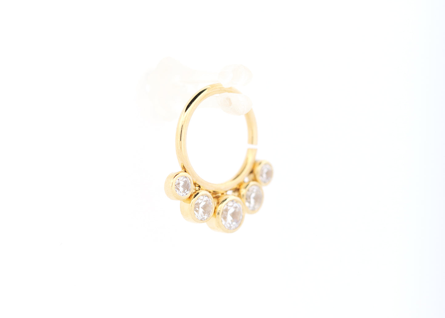 18g 5 Stone with Cubic Zirconia Seam Ring