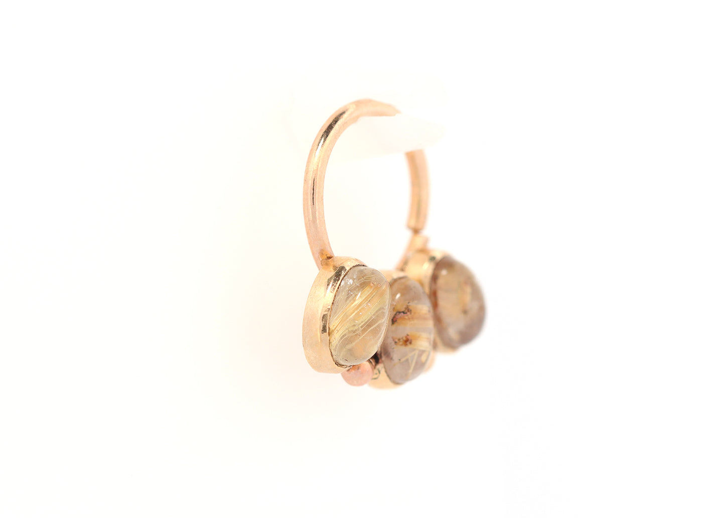 16g Rutilated Quartz Oval with Beading Seam Ring