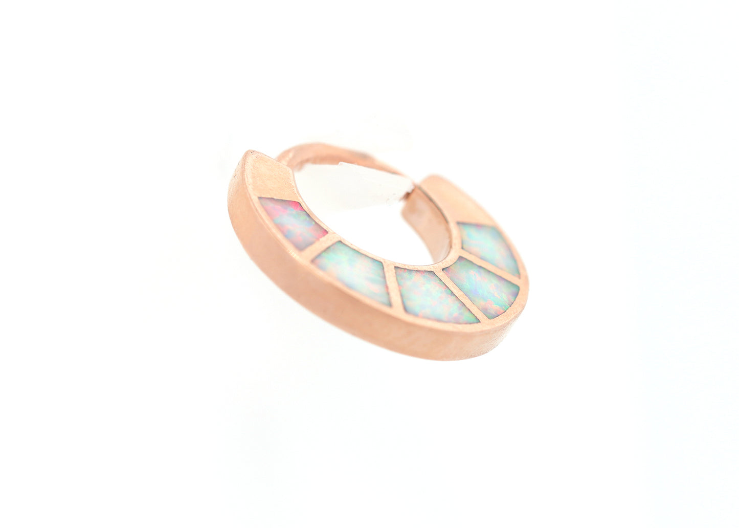 16g 3/8" Hinge Ring Islay w/ White Opal