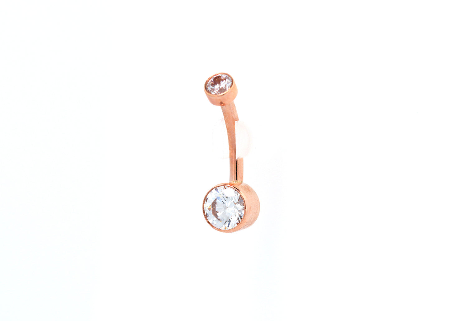 Gold Bezel Cubic Zirconia Navel Curve