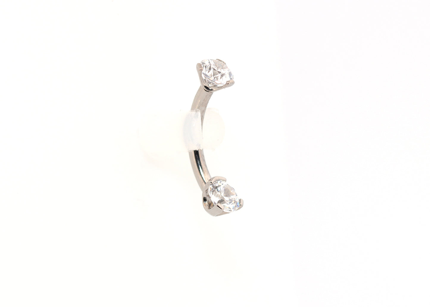 Titanium 4x4 Cubic Zirconia Navel Curve