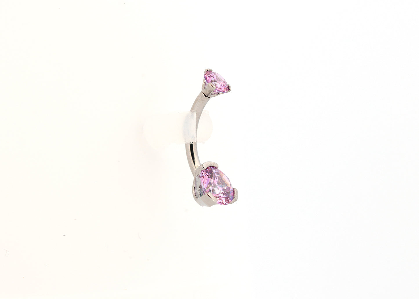 Titanium 4x6 Fancy Purple Cubic Zirconia Navel Curve