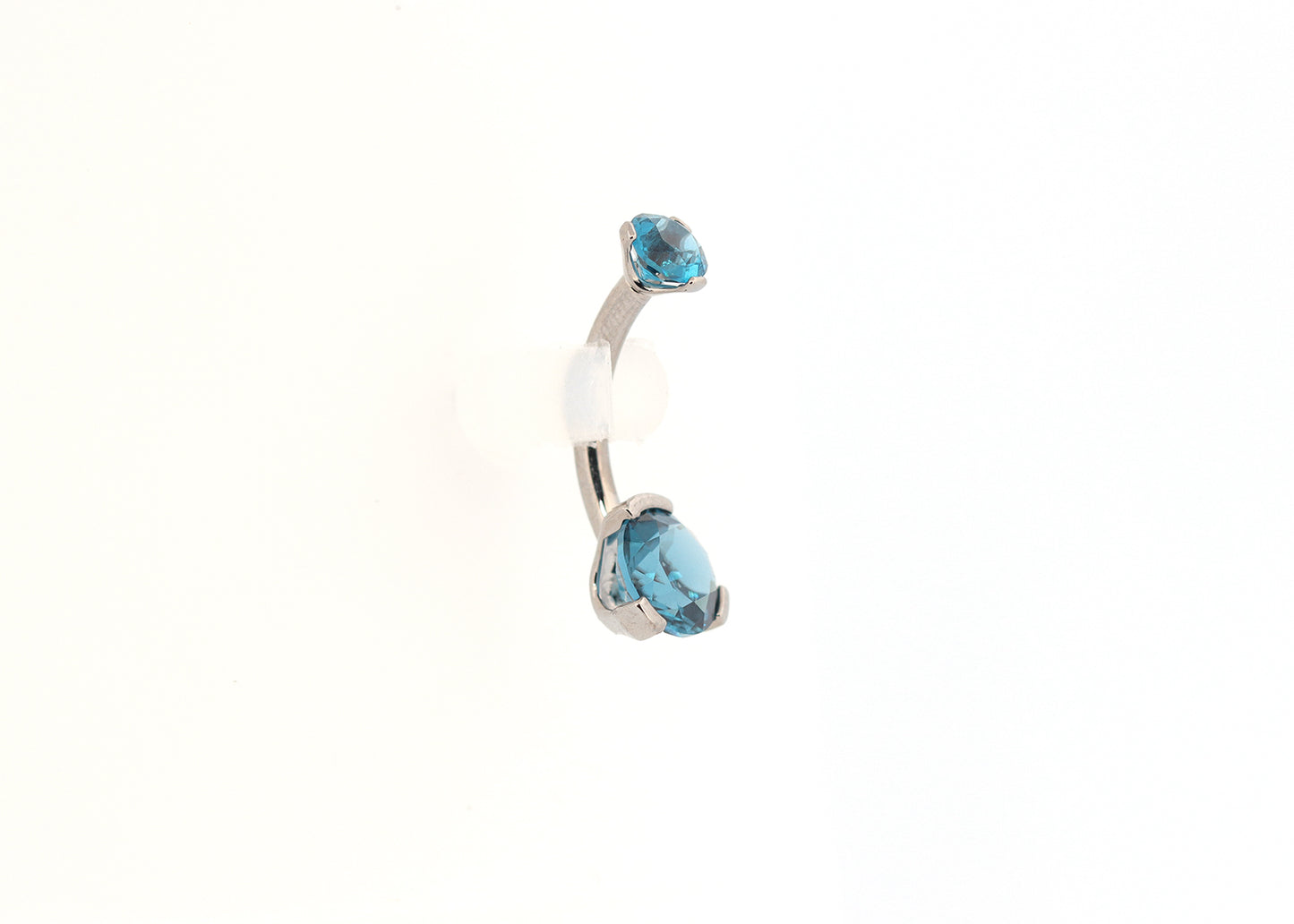 Titanium 4x6 London Blue Cubic Zirconia Navel Curve