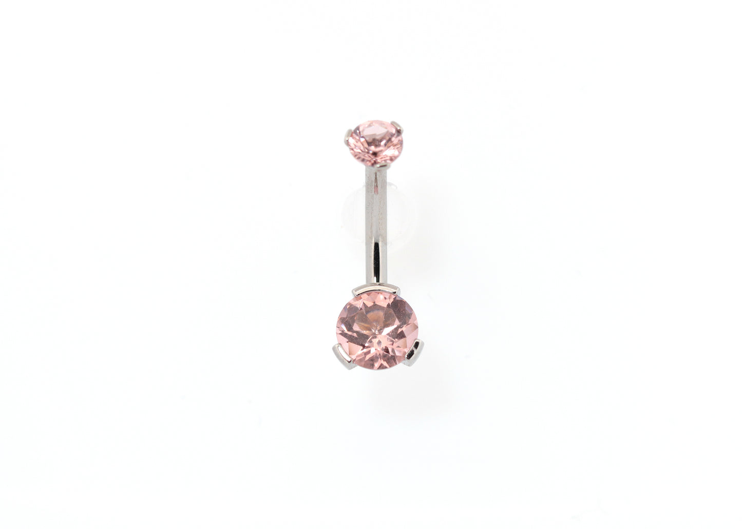 Titanium 4x6 Dusty Morganite Cubic Zirconia Navel Curve