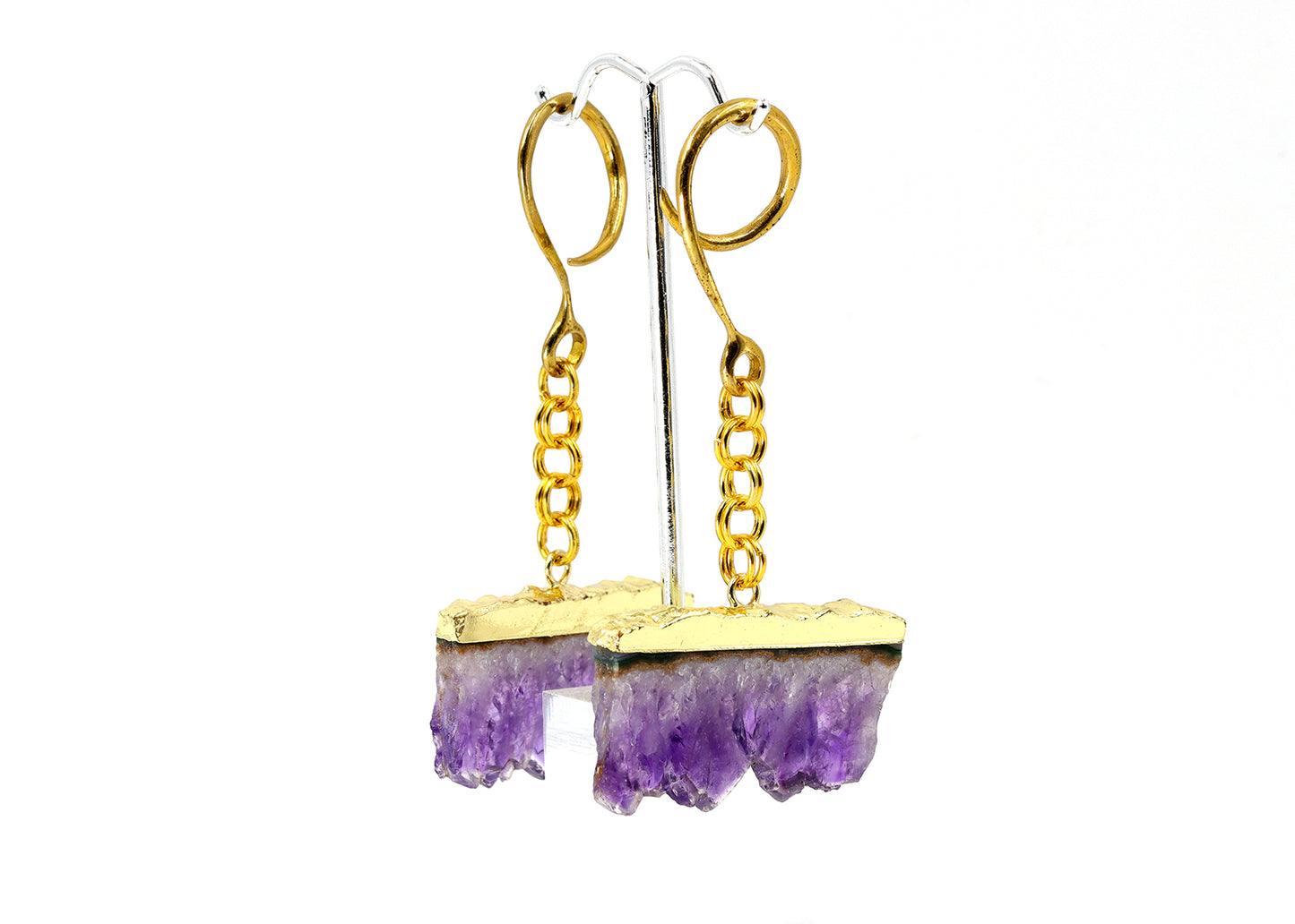 8g Raw Amethyst Hangers