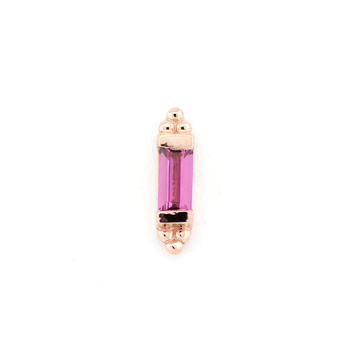 18g Threadless BVLA Siva Baguette w/ Rhodolite