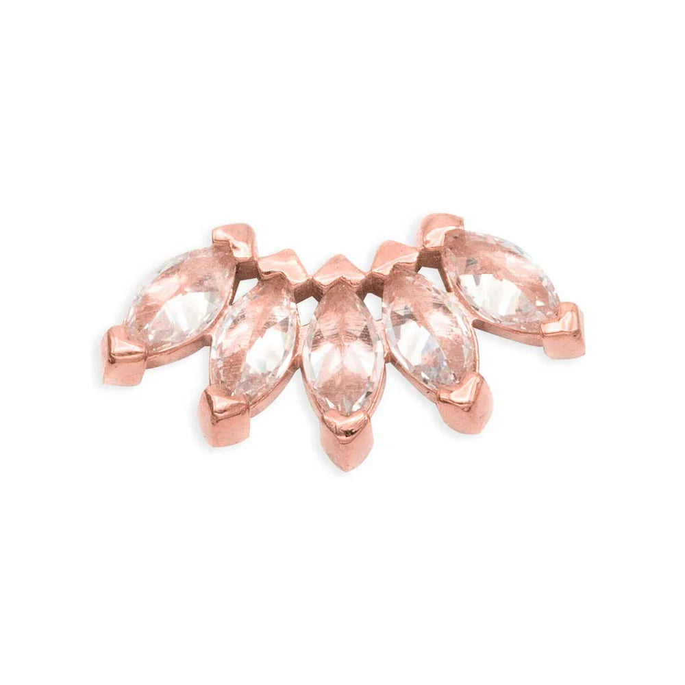 18g Threadless Bella Fan w/ White Cubic Zirconia