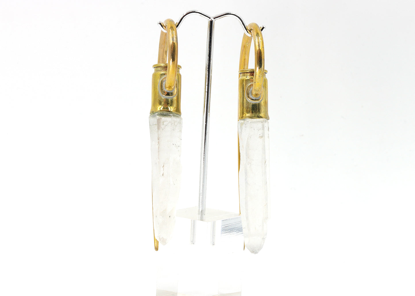 18g Large Quartz Bullet Earrings