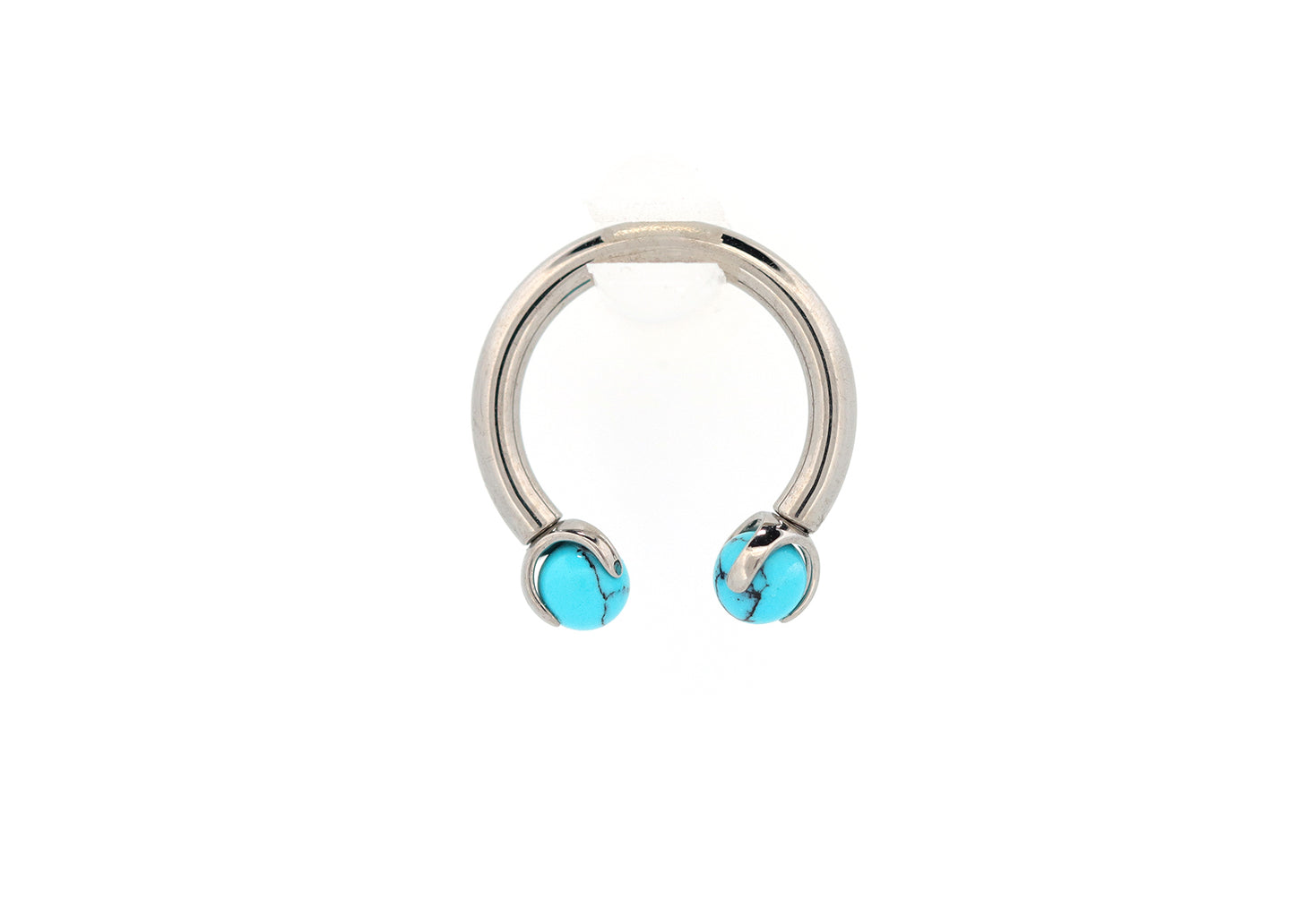 14g Titanium Circular Barbell Turquoise end Septum Ring