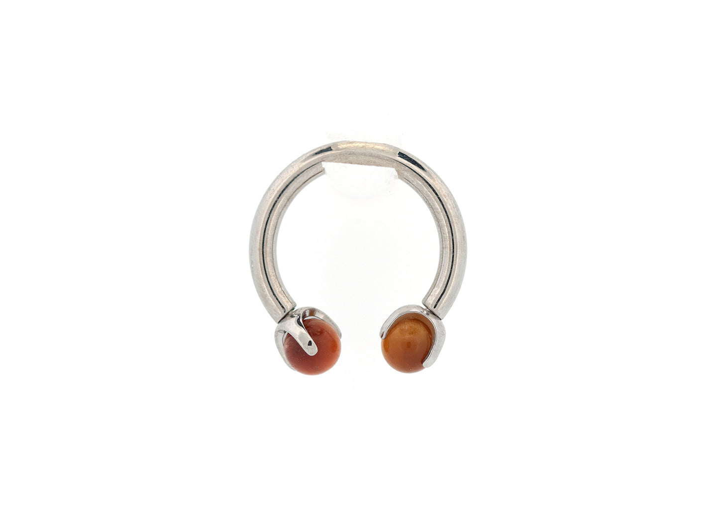 14g Titanium Circular Barbell Tiger's Eye end Septum Ring