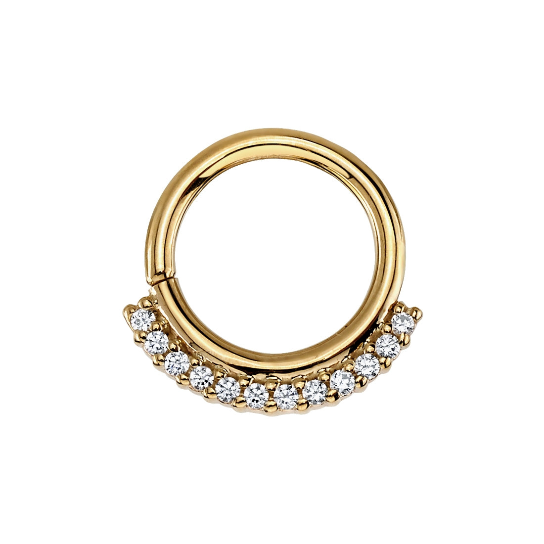 18g 3/8" Seam Ring Dahlia w/ Genuine Diamonds