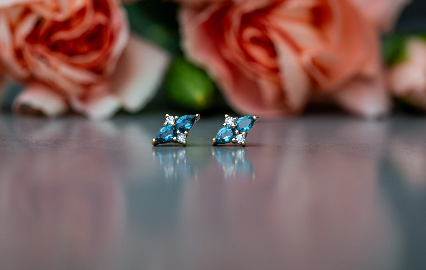18g Threadless Buddha Jewelry Ethereal London Blue Topaz & CZ