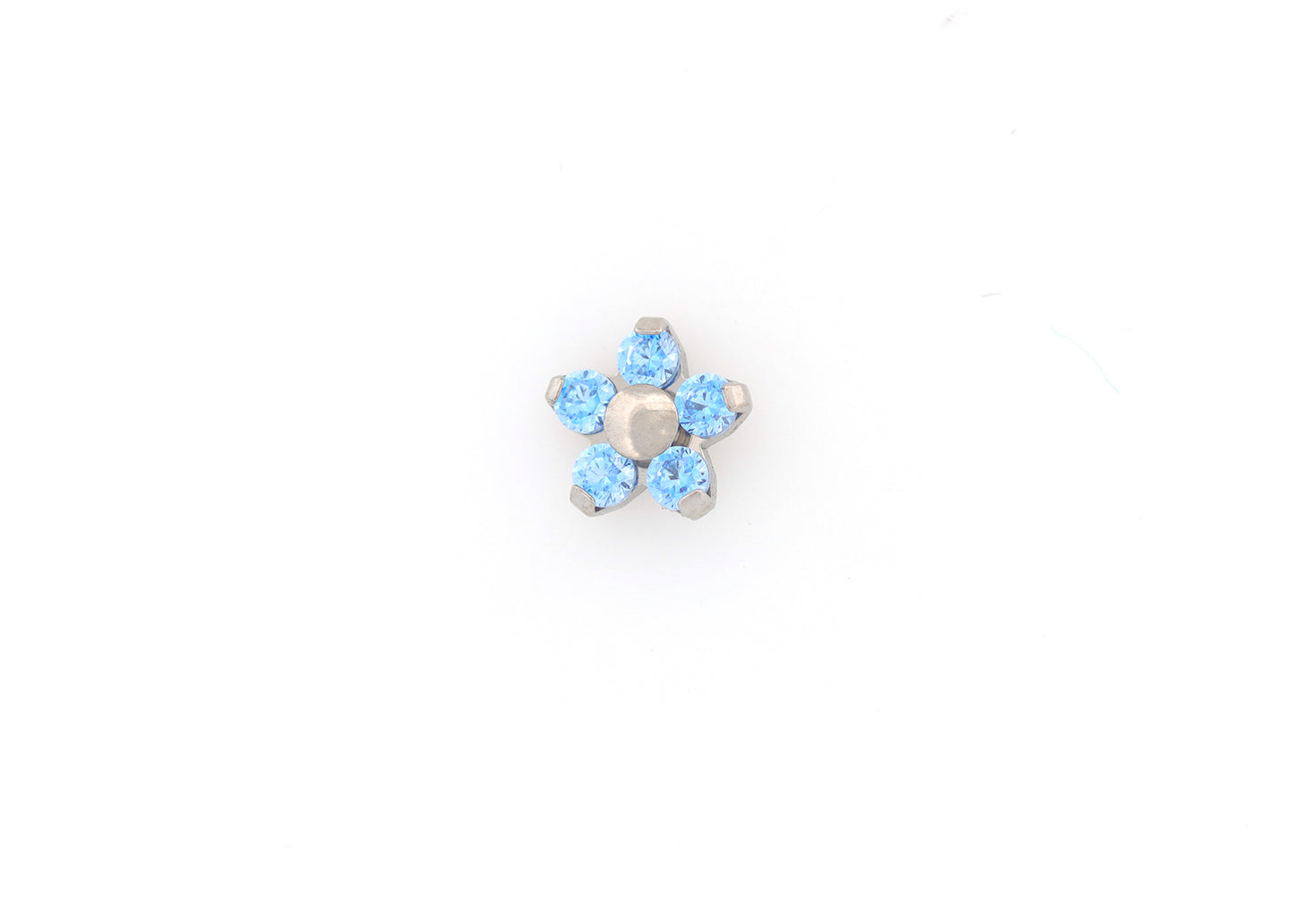 Titanium Arctic Blue Flower Threadless End