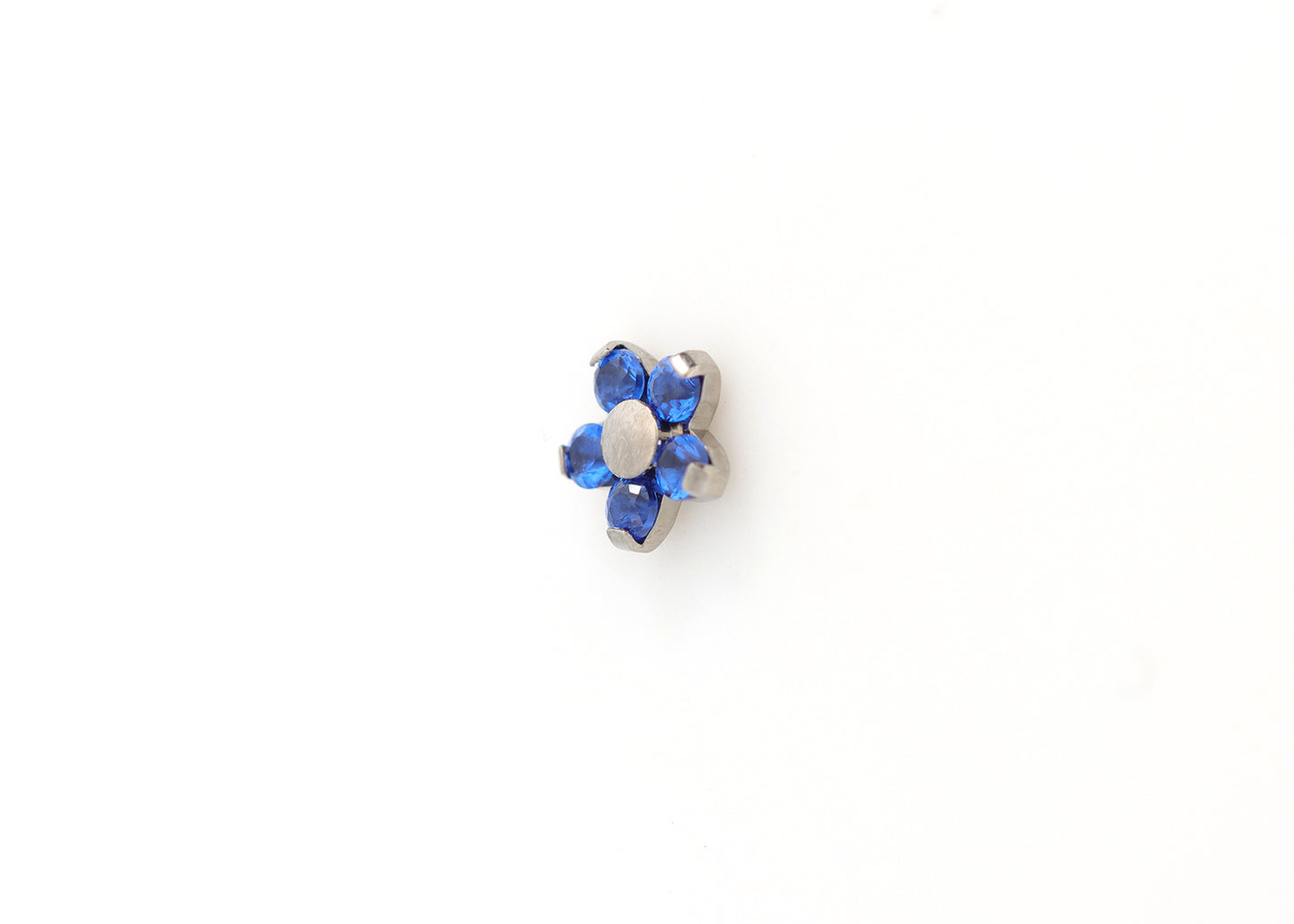 Titanium Sapphire Flower Threadless End