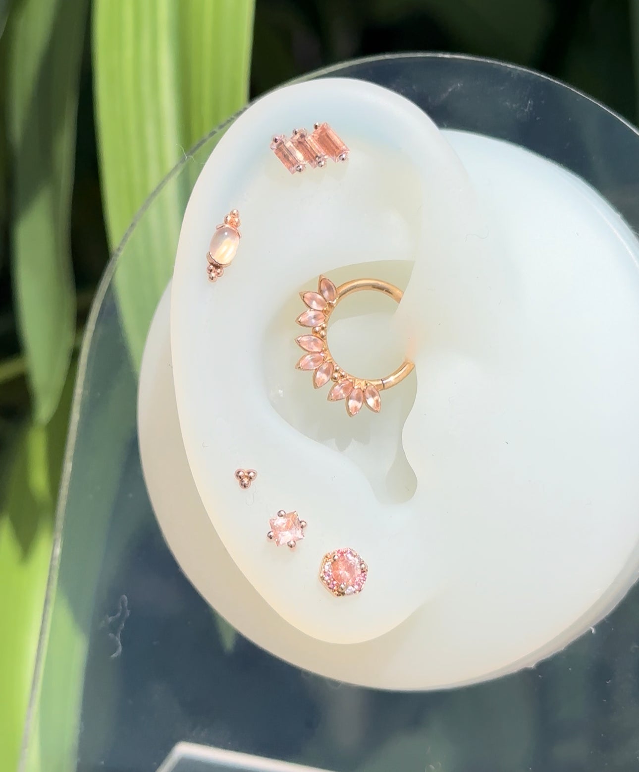 18g Threadless BVLA Liara 3 Baguette w/ Oregon Sunstone