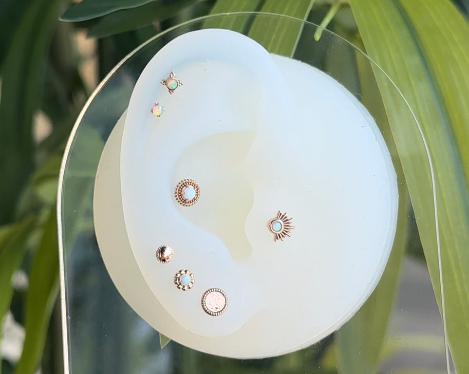 Luxe Textured Disc with Beaded Accent Threadless End