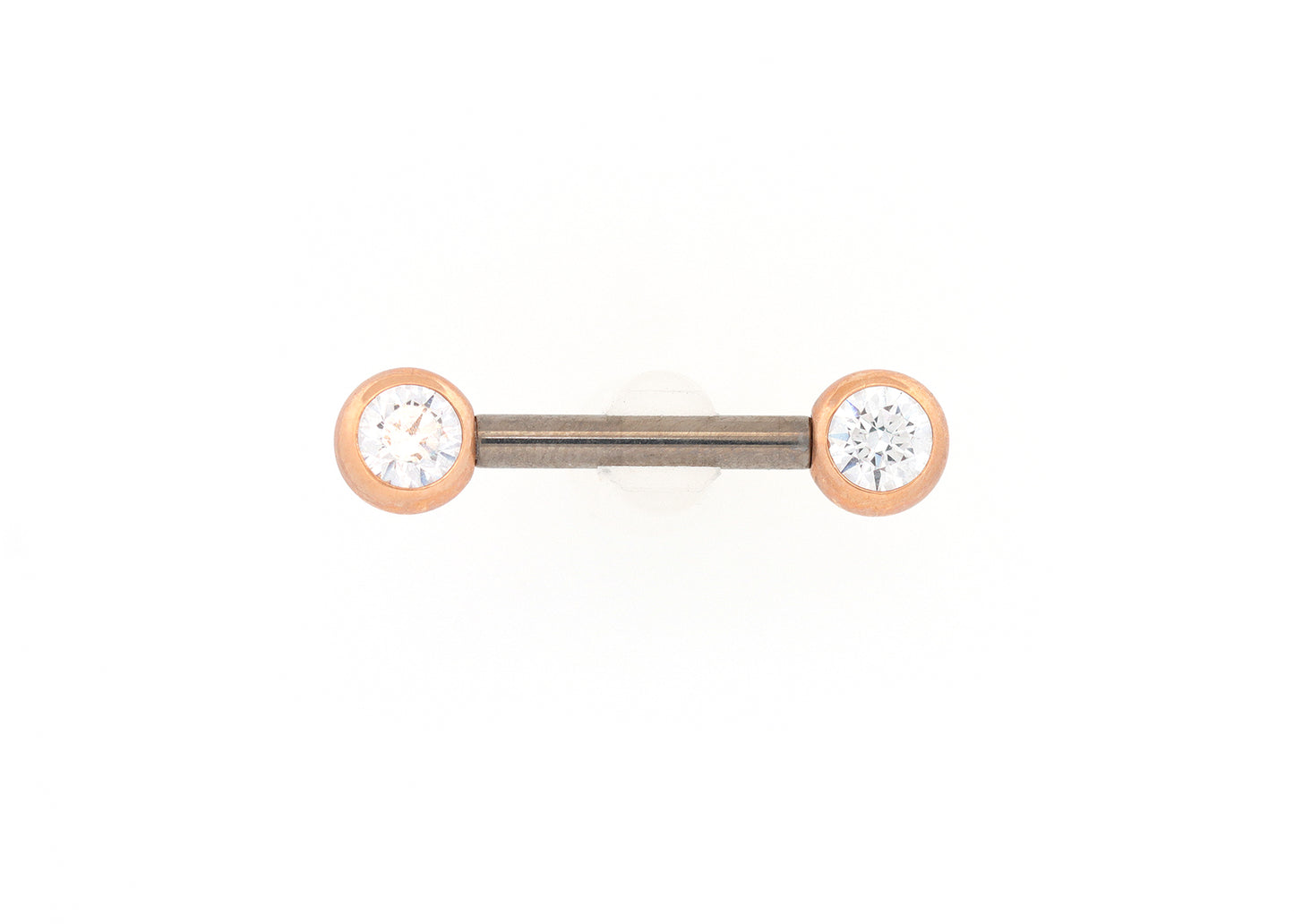 18k Gold Bezel Cubic Zirconia Nipple Barbell