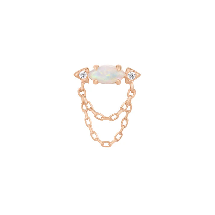 Limitless Australian Opal 14K Gold Threadless End for Ear