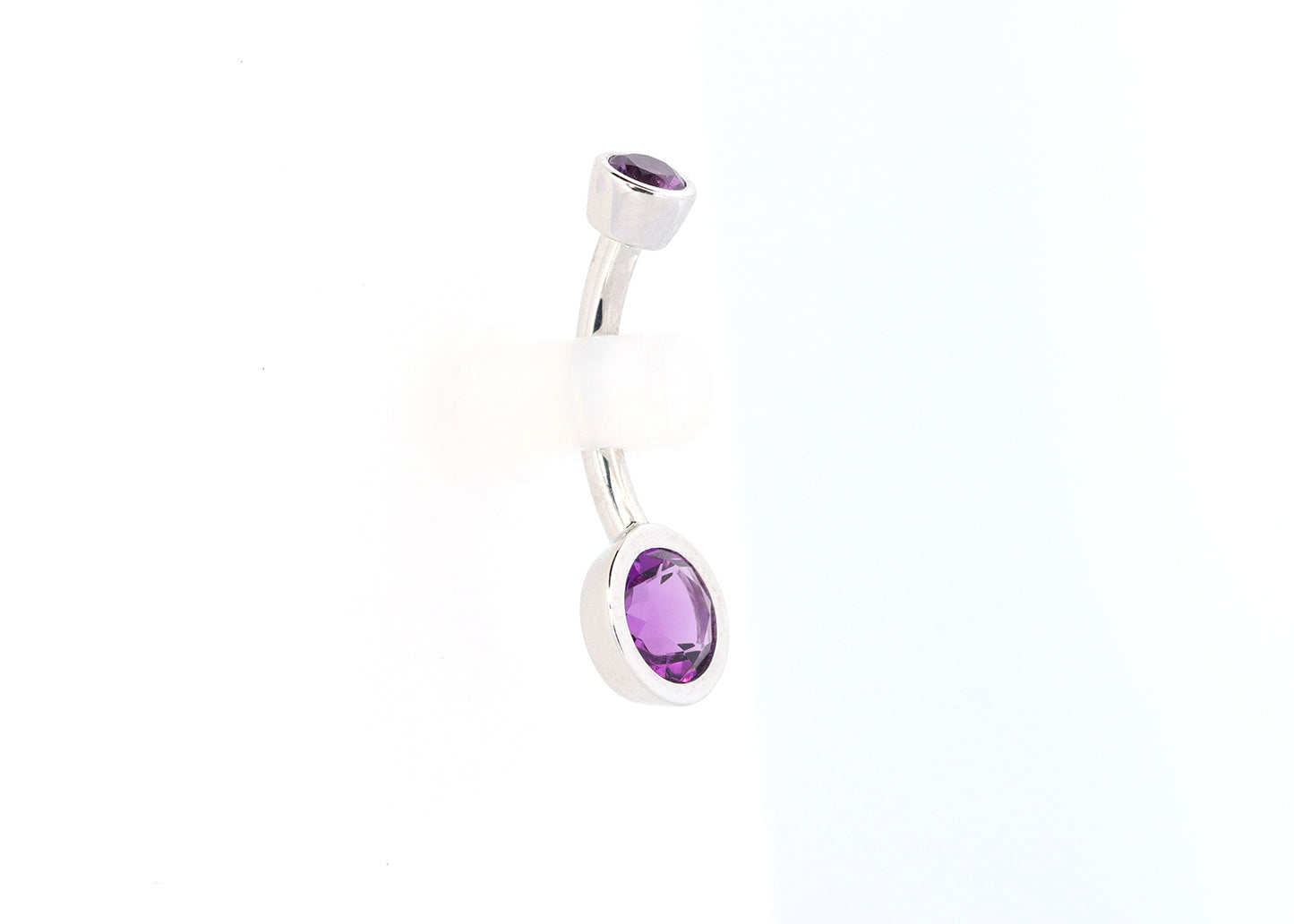 Bezel Purple Cubic Zirconia Navel Curve