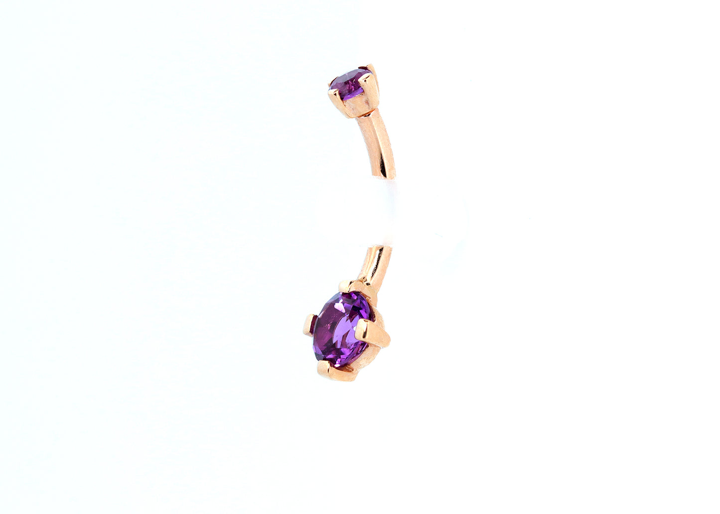Prong Purple Cubic Zirconia Navel Curve