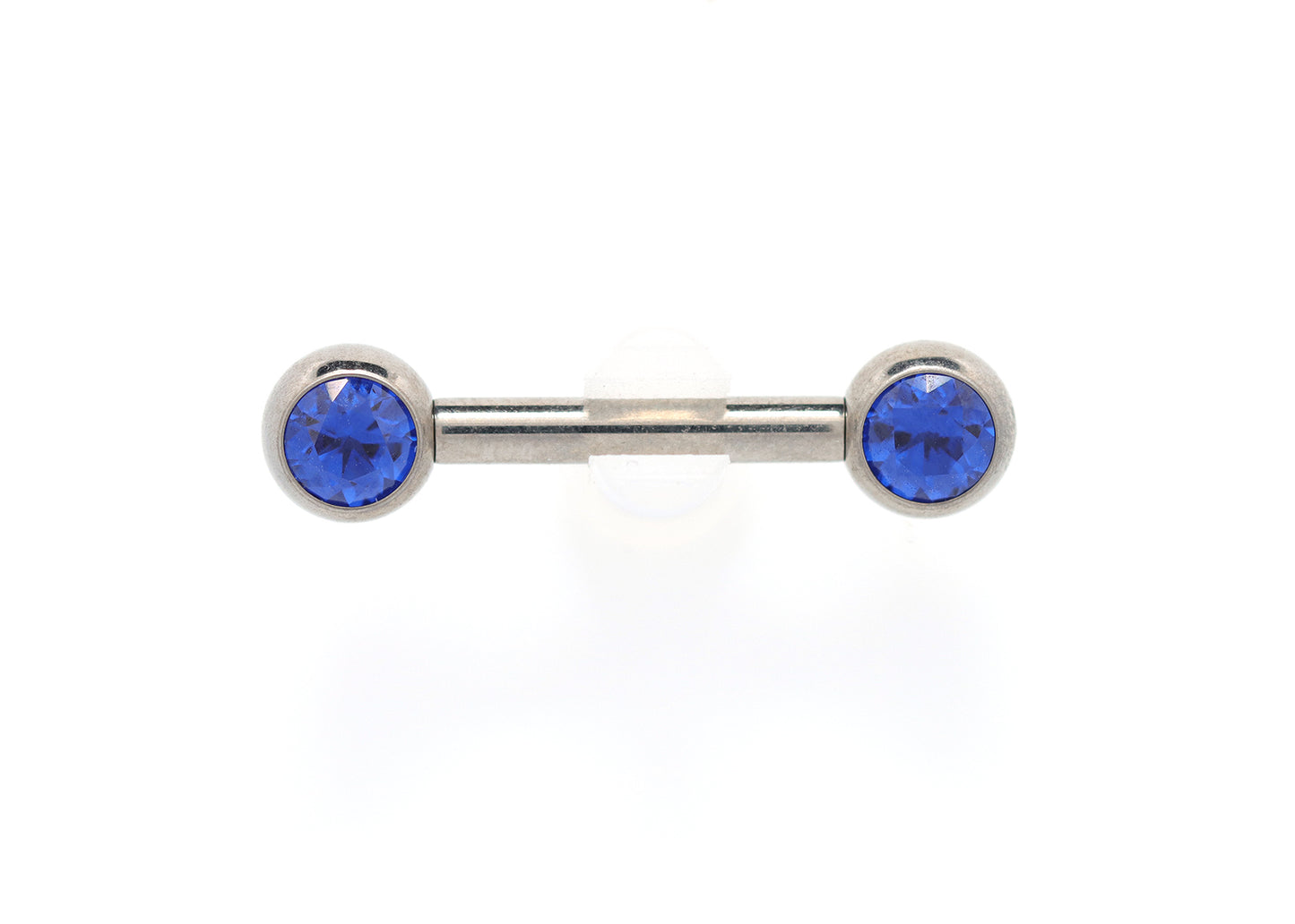 Titanium Sapphire Cubic Zirconia Bezel Nipple Barbell Set