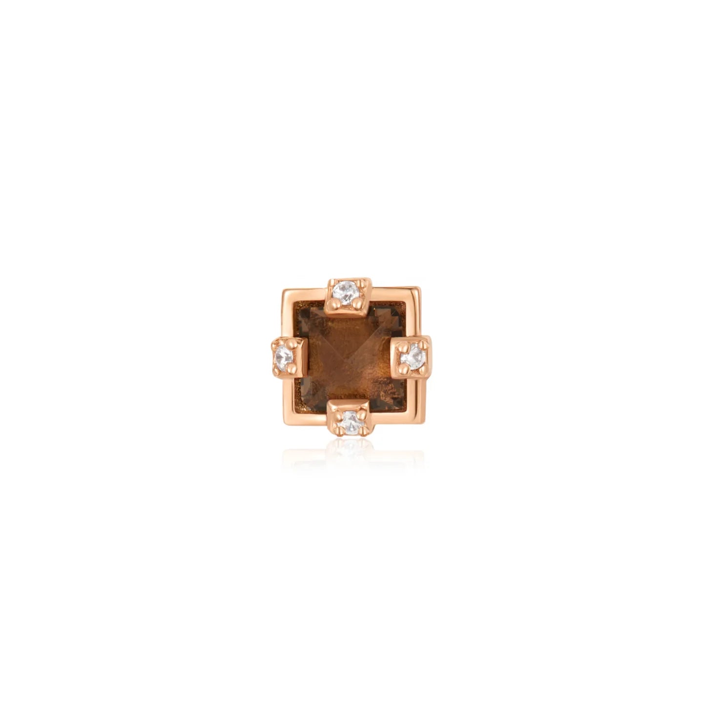 18g Threadless Ember Jewelry Oh My Goddess w/ Smoky Quartz & Cubic Zirconia