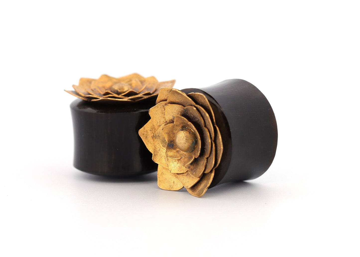 3/4" Double Flare Gold Lotus Plugs