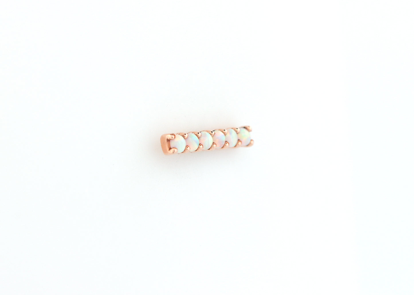 18g Threadless Rail w/ White Opal