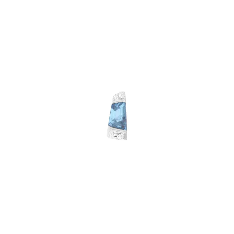 18g Threadless Buddha Jewelry Saboteur w/ London Blue Topaz & White Cubic Zirconia