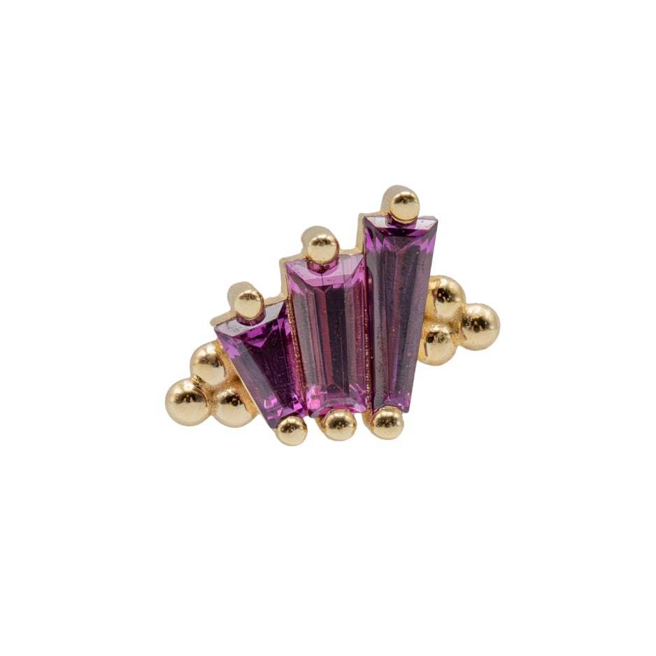 BVLA Devotion Curve with Genuine Rhodolite THREADED