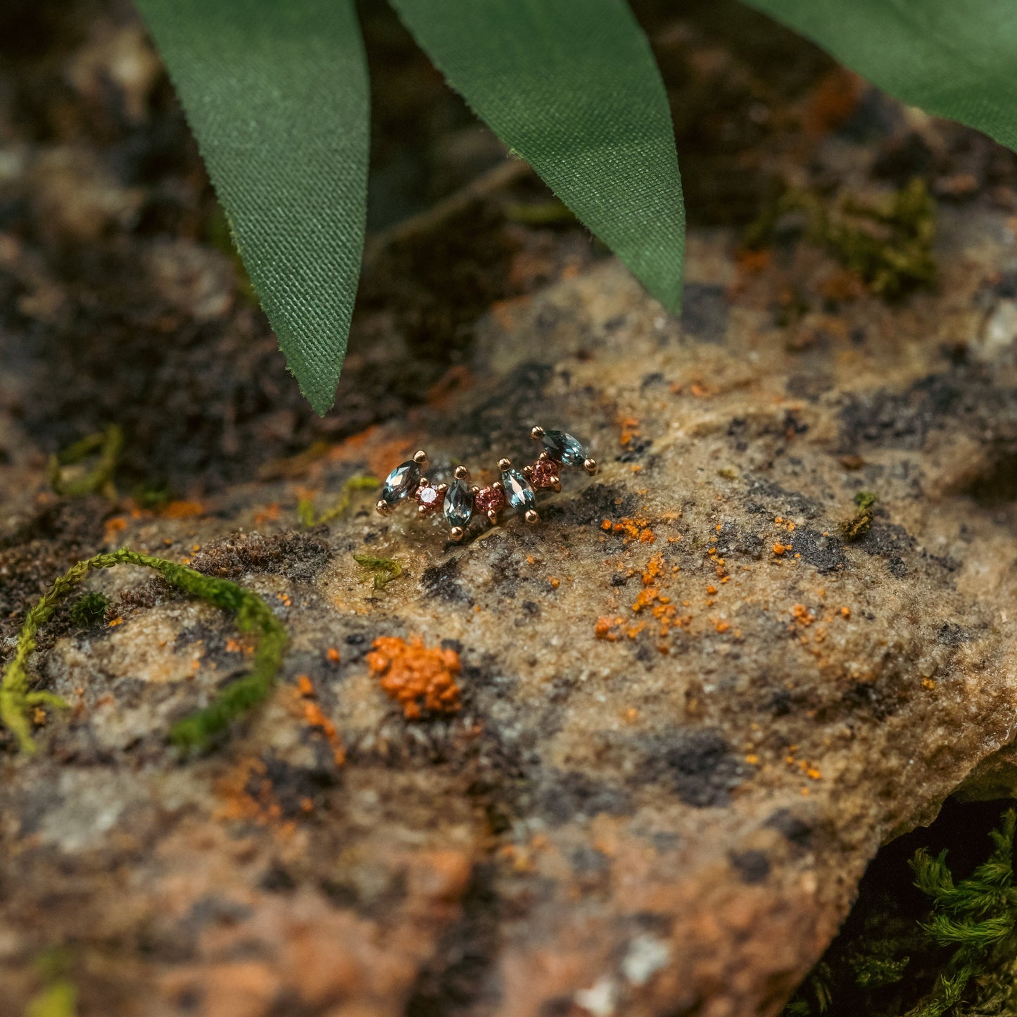 18g/16g BVLA Threaded Tiny Sara 7 w/ Grey Sapphire & Champagne Sapphire