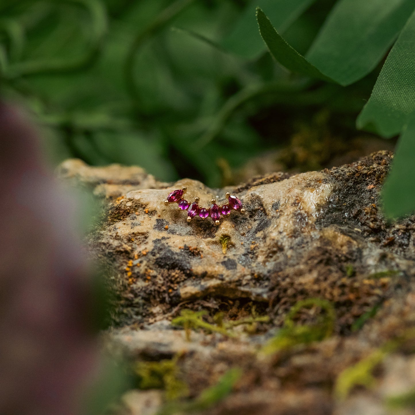 18g/16g BVLA Threaded Tiny Sara 7 w/ Rhodolite & Pink Sapphire