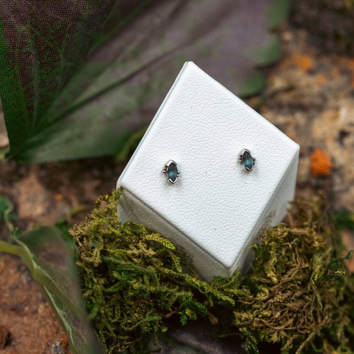 BVLA Beaded Marquise with Genuine Sandblasted London Blue Topaz