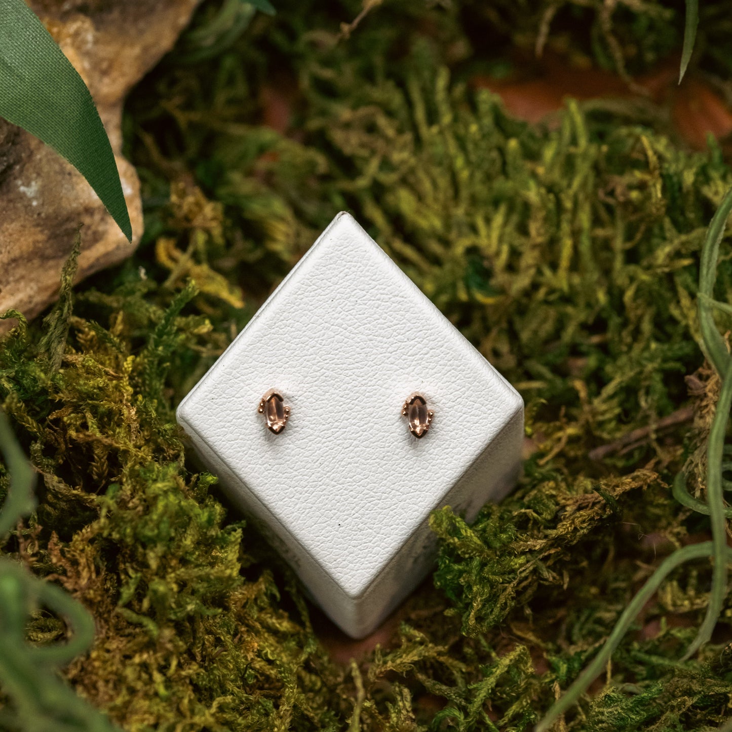 BVLA Beaded Marquise with Genuine Rose Quartz