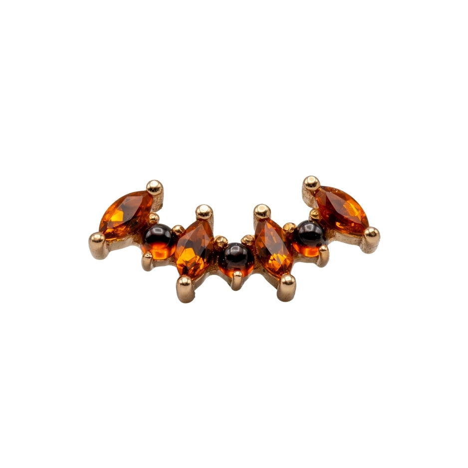 18g/16g BVLA Threaded Tiny Sara 7 w/ Madeira Citrine & Garnet