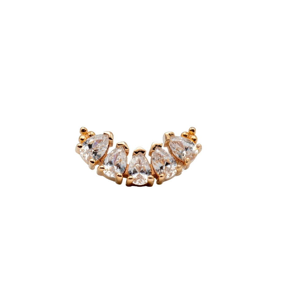 18g/16g BVLA Threaded Pear Panaraya 5 w/ White Cubic Zirconia