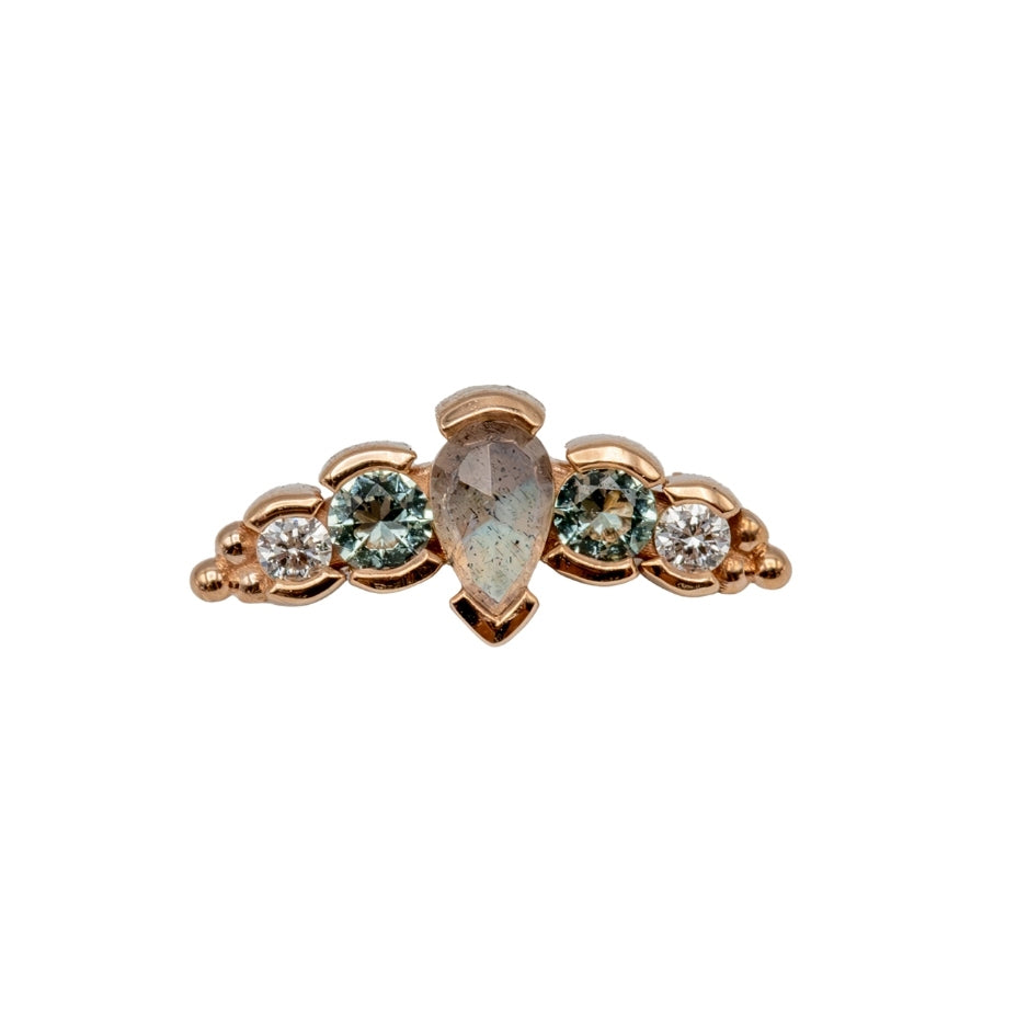BVLA Nikki Panaraya with Genuine Labradorite, Mint Beryl, & VS1 Diamonds THREADED