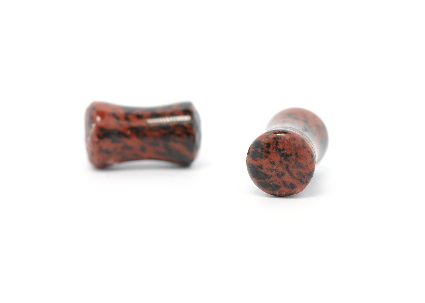 2g Double Flare Mahogany Obsidian Plugs