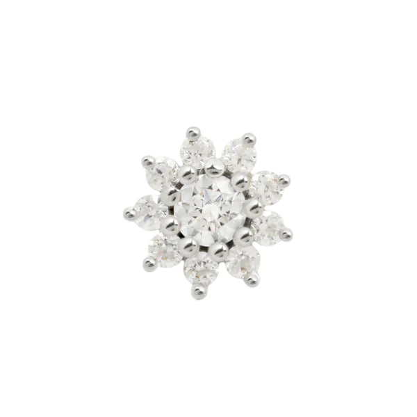 Eloise Flower Cubic Zirconia Threadless End