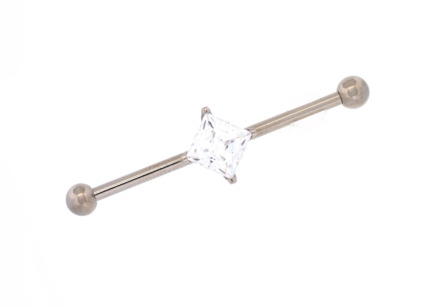 14g/12g Princess Cut Cubic Zirconia Orbit Bar